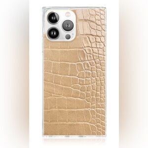 NWOT Flaunt Luxurious Tan Crocodile Faux Leather iPhone 15 Pro Max Case